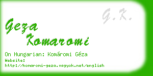 geza komaromi business card